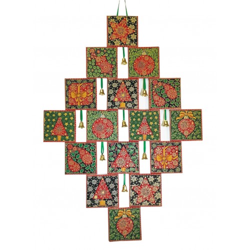 100JL23 Trees And Baubles Diamond Wall Hanger