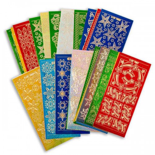 104JL23 Pinflair Christmas Hologram Peel Off Sticker Pack