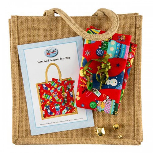 107JL23 Pinflair Festive Jute Bag