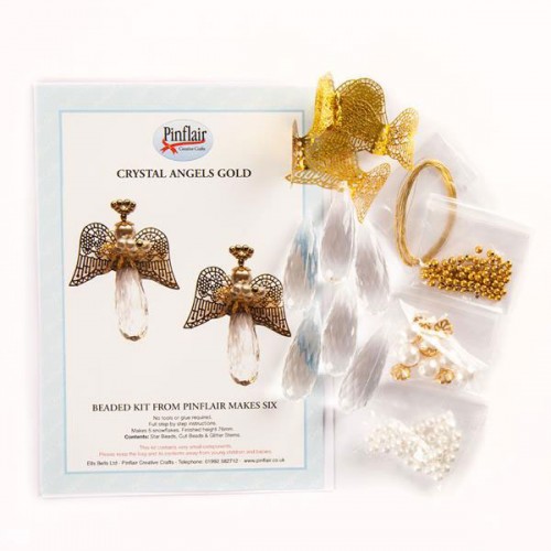 111JL23 Pinflair Crystal Angels Gold