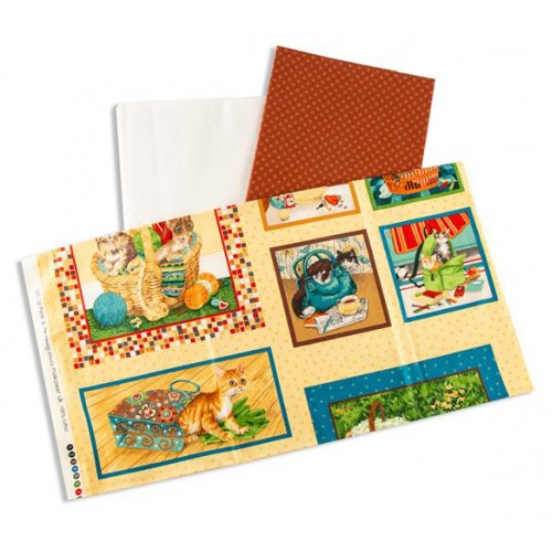 112AU23 Pinflair Kitten Fabric Pocket Wall Hanger