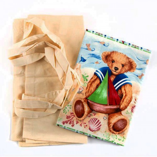 112AP24 Pinflair Beach Teddy Tote Bags 