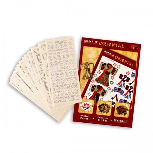 118AP24 Pinflair Silver Oriental Match-It Book With Peel Off Stickers