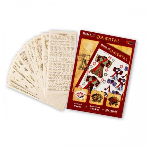 118AP24 Pinflair Gold Oriental Match-It Book With Peel Off Stickers