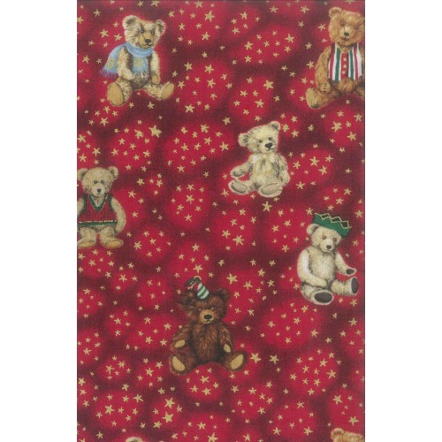 FX204 Teddies And Stars On Red