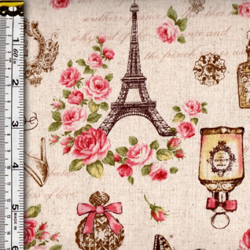 FC470 Paris Cream Linen 1/2m Cotton Fabric
