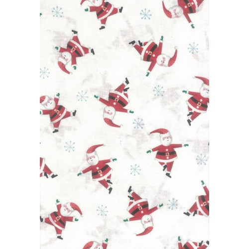 FCN109 Santa And Blue Snowflake On White Background