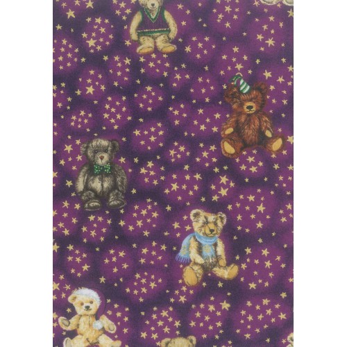 FX203 Teddies And Stars On Purple