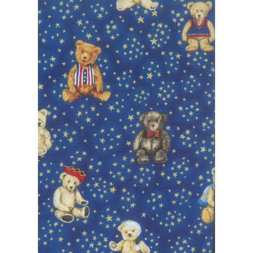 FX206 Teddies And Stars On Blue