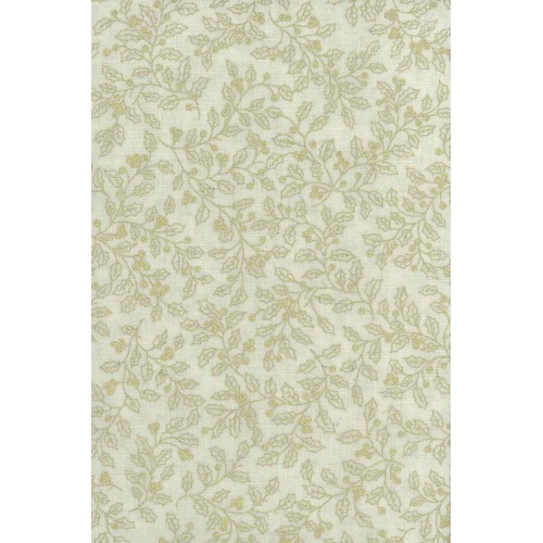 FX212 Gold Outline Holly On Cream Background
