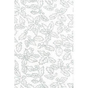 FX219 Silver Holly On White Background