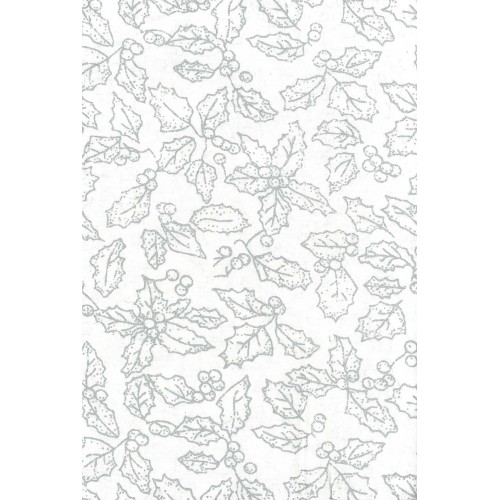 FX219 Silver Holly On White Background