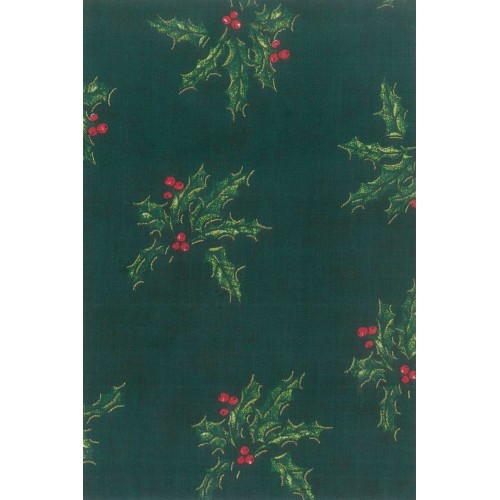 FX226 Sparse Holly On Green Background