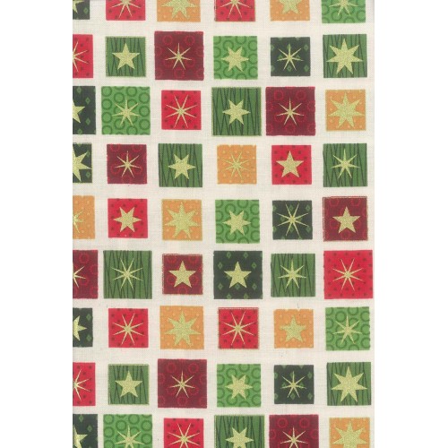 FX312 Square Stars On Cream Background