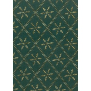 FX402 Gold Snowflake Diamond Pattern On Green Background