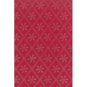 FX403 Gold Snowflake Diamond Pattern On Red Background