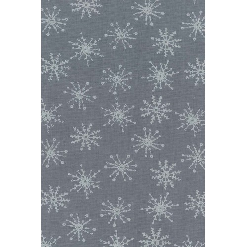 FX408 Silver Snow Flake On Grey Background
