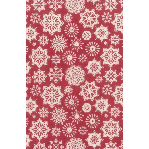 FX412 Mixed Shaped Cream Snow Flake On Red Background
