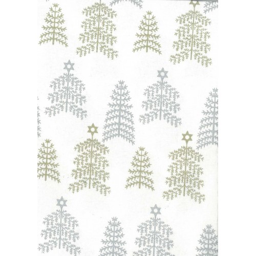 FX503 Gold And Silver Christmas Tree On White Background