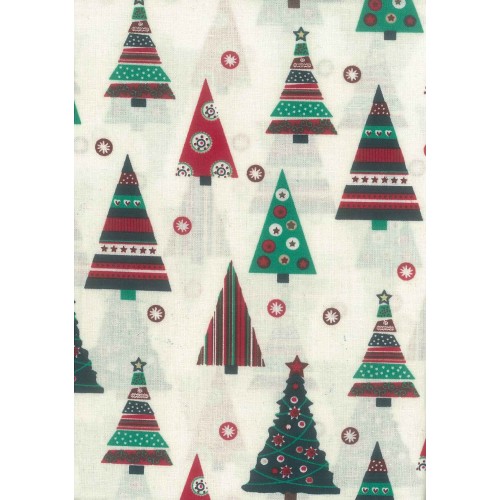 FX506 Multi Coloured Christmas Tree On Cream Background