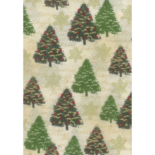 FX507 Lt Green And Dk Green Christmas Tree On Cream Background