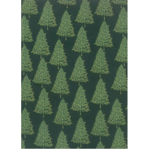FX509 Gren Christmas Tree With Gold Overlay On Green Background
