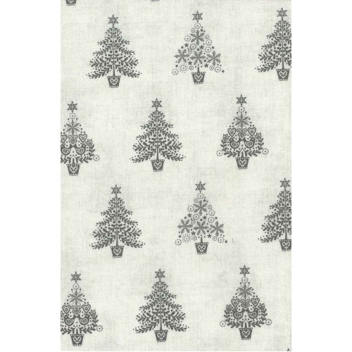 FX511 Grey Christmas Tree On Cream Background