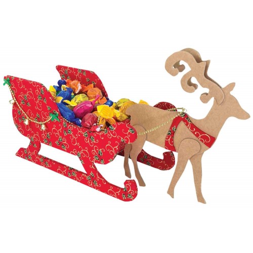 BA307 Pinflair Sleigh & Reindeer with Fabric Cartonnage Kit