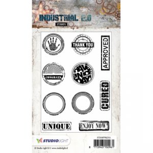 Industrial Stamps Words in Circles and Rectangles STAMPIN255