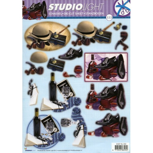 Mens Decoupage - Hat & Cigar