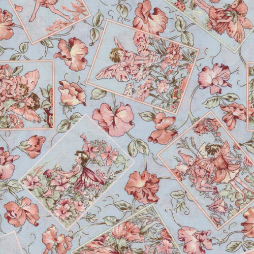 Blue Flower Fairy Fabric Panels