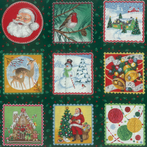 Circle Santa Fabric Panel