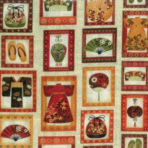 Oriental Cream Fabric Panel