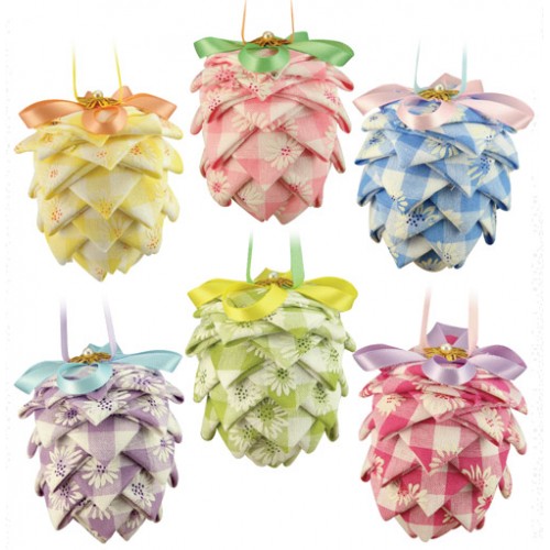 Pastel Fabric Pine Cones