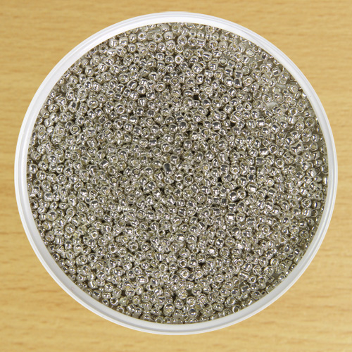 Medium Glass Bead Metallc Silver
