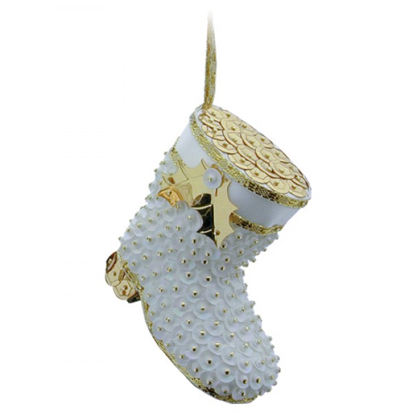 Santa Boots Gold White Santa Boots Gold White