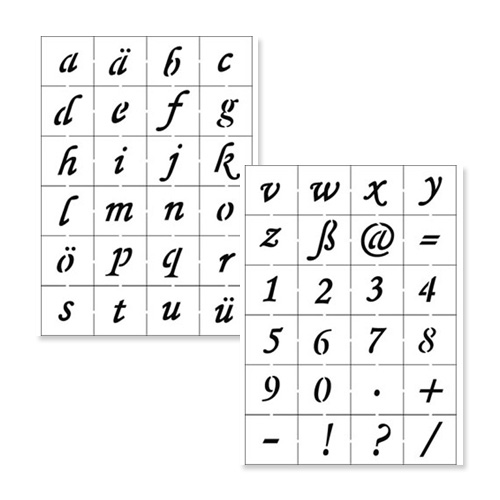 Alphabet & Numbers Stencil Set 2