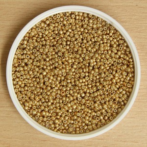 Tiny Glass Bead Metallic Gold