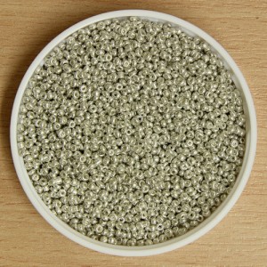 Tiny Glass Bead Metallic Silver