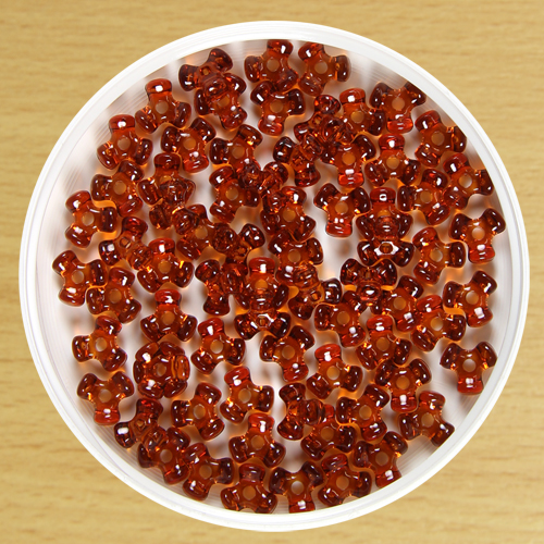 Plastic Tri Beads Amber