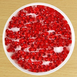 Plastic Tri Beads Red